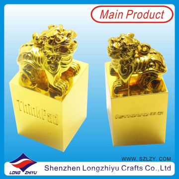 Chinese Lion Kindom Image Gold Alloy Noble Award Trophy